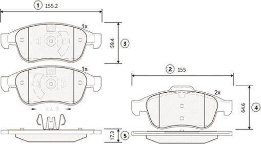 CTR GK0983 - Kit pastiglie freno, Freno a disco autozon.pro