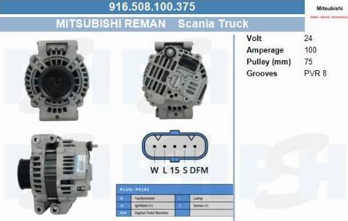 PSH 916.508.100.375 - Alternatore autozon.pro