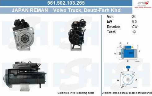 PSH 561.502.103.265 - Motorino d'avviamento autozon.pro