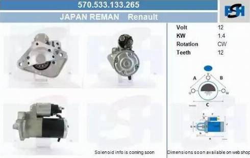 PSH 570.533.133.265 - Motorino d'avviamento autozon.pro