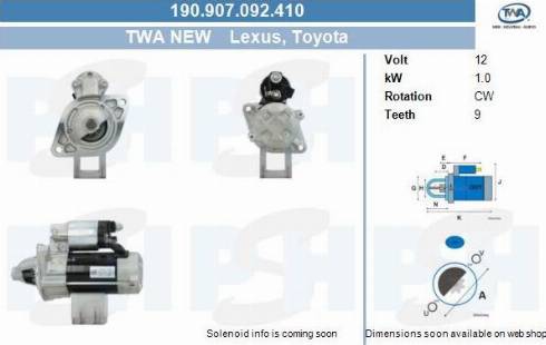 PSH 190.907.092.410 - Motorino d'avviamento autozon.pro