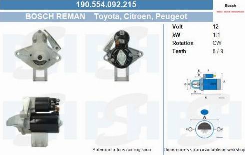 PSH 190.554.092.215 - Motorino d'avviamento autozon.pro