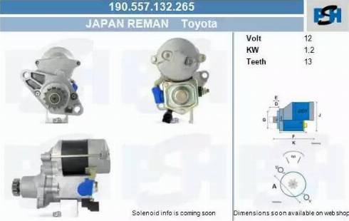 PSH 190.557.132.265 - Motorino d'avviamento autozon.pro