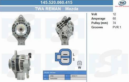 PSH 145.520.060.415 - Alternatore autozon.pro