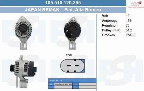 PSH 105.516.120.265 - Alternatore autozon.pro