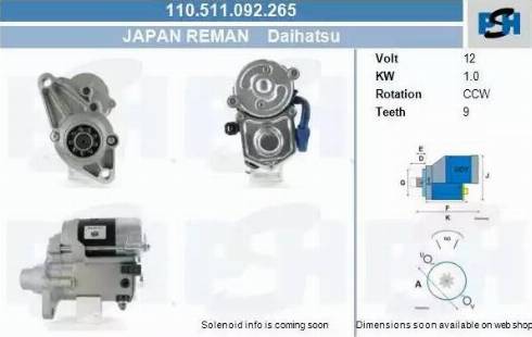 PSH 110.511.092.265 - Motorino d'avviamento autozon.pro