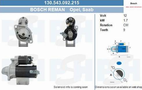 PSH 130.543.092.215 - Motorino d'avviamento autozon.pro