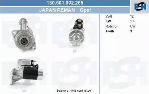 PSH 130.501.092.265 - Motorino d'avviamento autozon.pro