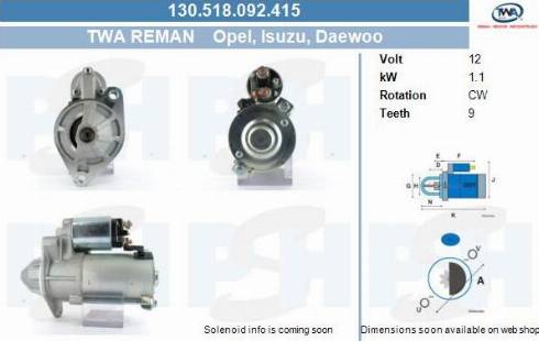 PSH 130.518.092.415 - Motorino d'avviamento autozon.pro