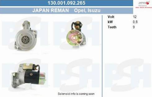 PSH 130.001.092.265 - Motorino d'avviamento autozon.pro