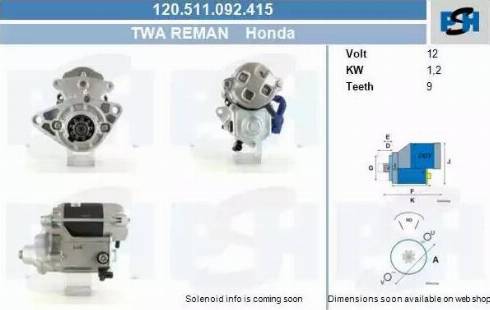 PSH 120.511.092.415 - Motorino d'avviamento autozon.pro