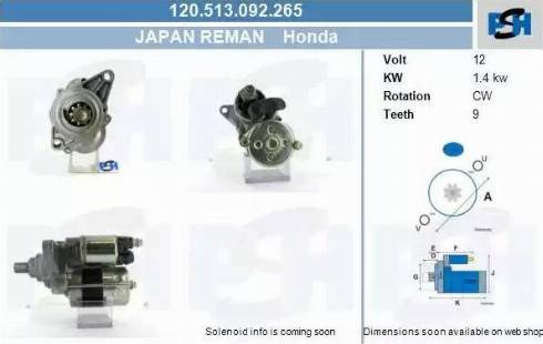 PSH 120.513.092.265 - Motorino d'avviamento autozon.pro