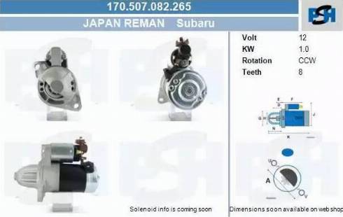 PSH 170.507.082.265 - Motorino d'avviamento autozon.pro