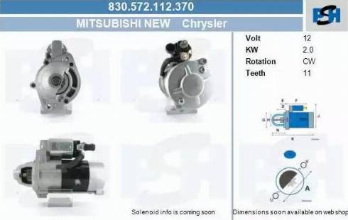 PSH 830.572.112.370 - Motorino d'avviamento autozon.pro