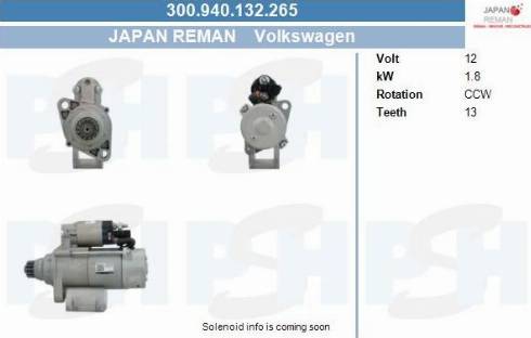 PSH 300.940.132.265 - Motorino d'avviamento autozon.pro