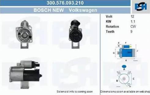 PSH 300.576.093.210 - Motorino d'avviamento autozon.pro