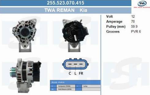 PSH 255.523.070.415 - Alternatore autozon.pro