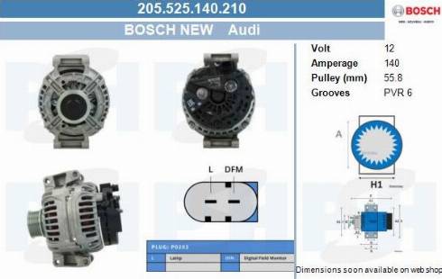 PSH 205.525.140.210 - Alternatore autozon.pro