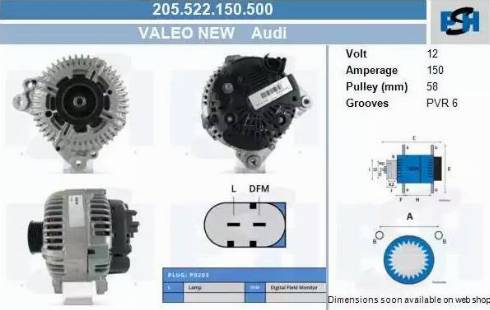 PSH 205.522.150.500 - Alternatore autozon.pro