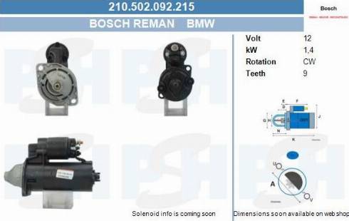 PSH 210.502.092.215 - Motorino d'avviamento autozon.pro