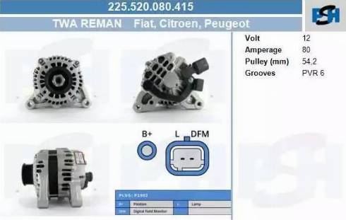 PSH 225.520.080.415 - Alternatore autozon.pro