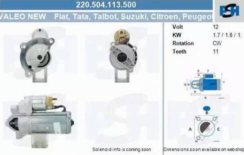 PSH 220.504.113.500 - Motorino d'avviamento autozon.pro