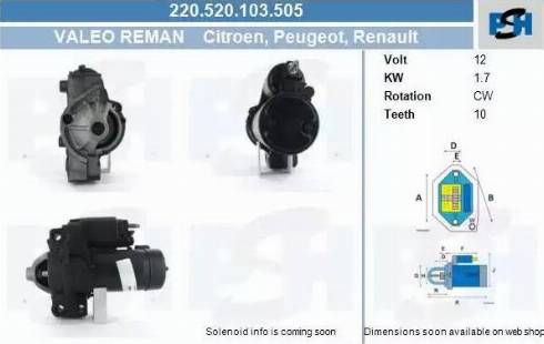 PSH 220.520.103.505 - Motorino d'avviamento autozon.pro