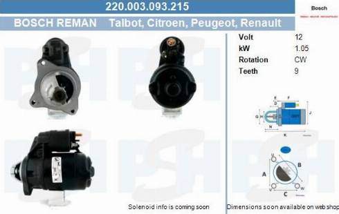 PSH 220.003.093.215 - Motorino d'avviamento autozon.pro