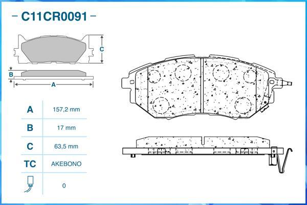 Cworks C11CR0091 - Kit pastiglie freno, Freno a disco autozon.pro