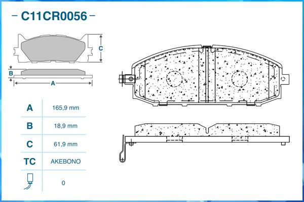 Cworks C11CR0056 - Kit pastiglie freno, Freno a disco autozon.pro