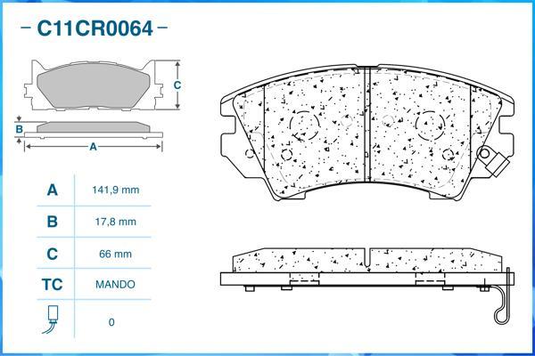 Cworks C11CR0064 - Kit pastiglie freno, Freno a disco autozon.pro