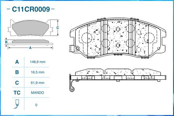 Cworks C11CR0009 - Kit pastiglie freno, Freno a disco autozon.pro