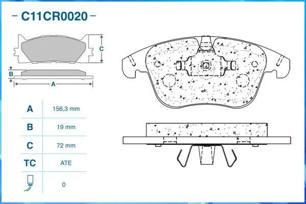 Cworks C11CR0020 - Kit pastiglie freno, Freno a disco autozon.pro