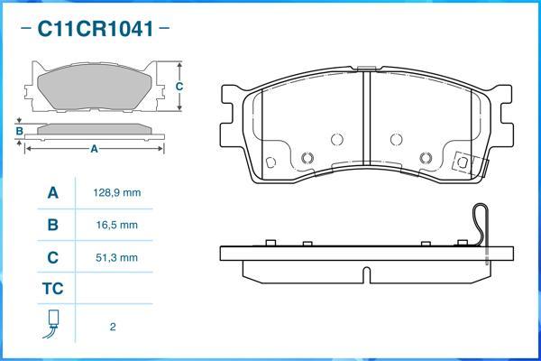 Cworks C11CR1041 - Kit pastiglie freno, Freno a disco autozon.pro