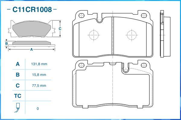 Cworks C11CR1008 - Kit pastiglie freno, Freno a disco autozon.pro