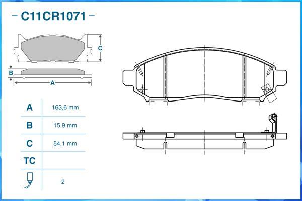 Cworks C11CR1071 - Kit pastiglie freno, Freno a disco autozon.pro