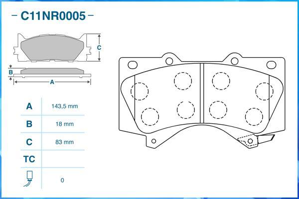 Cworks C11NR0005 - Kit pastiglie freno, Freno a disco autozon.pro