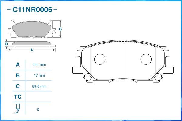 Cworks C11NR0006 - Kit pastiglie freno, Freno a disco autozon.pro