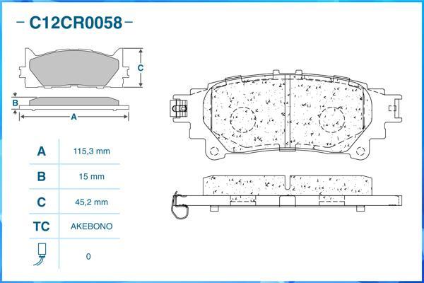 Cworks C12CR0058 - Kit pastiglie freno, Freno a disco autozon.pro