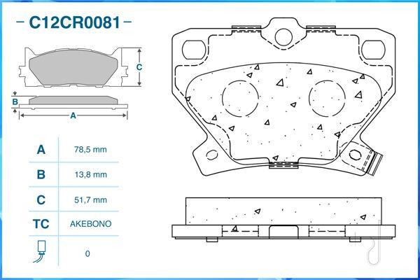 Cworks C12CR0081 - Kit pastiglie freno, Freno a disco autozon.pro