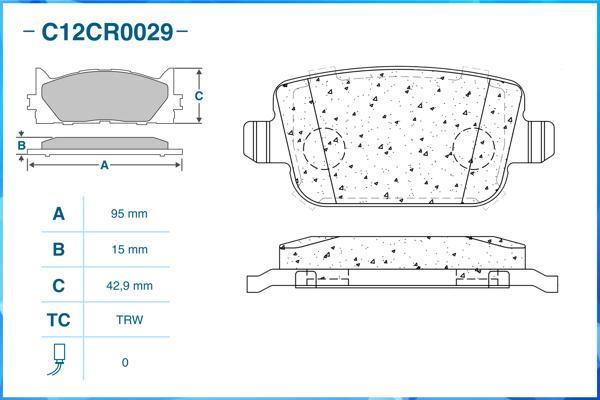 Cworks C12CR0029 - Kit pastiglie freno, Freno a disco autozon.pro