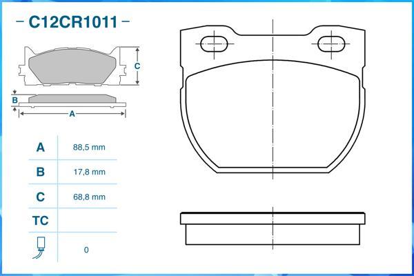 Cworks C12CR1011 - Kit pastiglie freno, Freno a disco autozon.pro