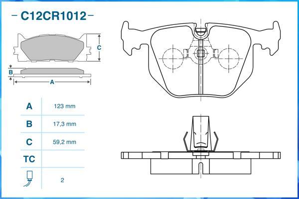 Cworks C12CR1012 - Kit pastiglie freno, Freno a disco autozon.pro