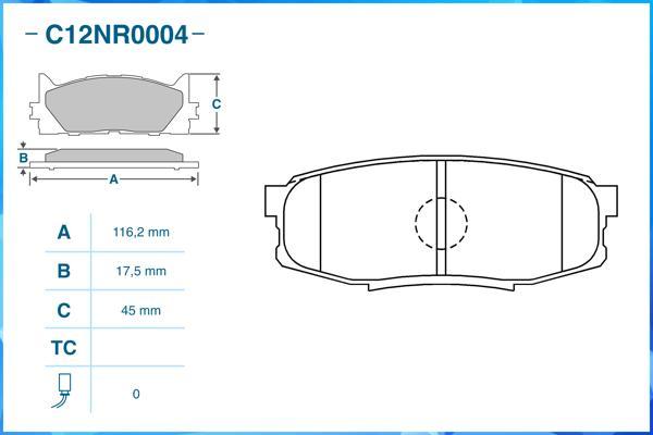 Cworks C12NR0004 - Kit pastiglie freno, Freno a disco autozon.pro