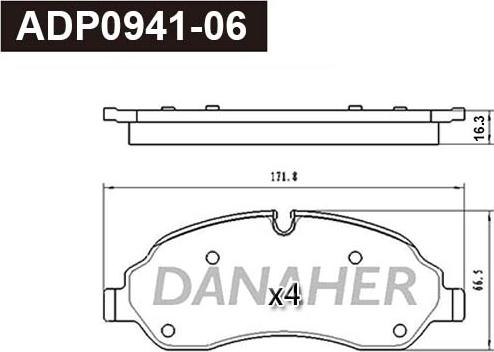 Danaher ADP0941-06 - Kit pastiglie freno, Freno a disco autozon.pro