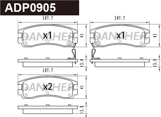 Danaher ADP0905 - Kit pastiglie freno, Freno a disco autozon.pro