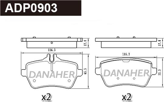 Danaher ADP0903 - Kit pastiglie freno, Freno a disco autozon.pro