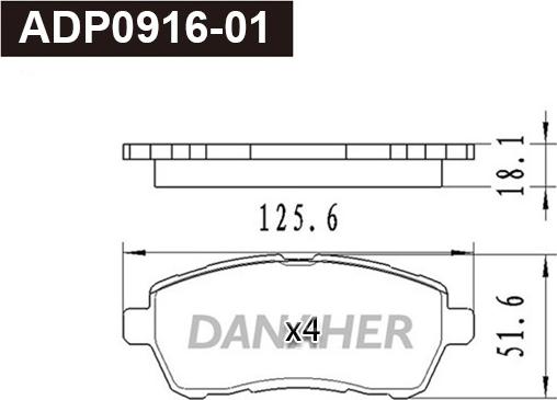 Danaher ADP0916-01 - Kit pastiglie freno, Freno a disco autozon.pro