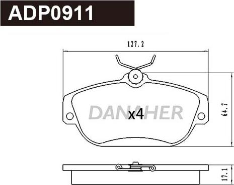 Danaher ADP0911 - Kit pastiglie freno, Freno a disco autozon.pro