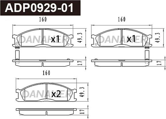 Danaher ADP0929-01 - Kit pastiglie freno, Freno a disco autozon.pro